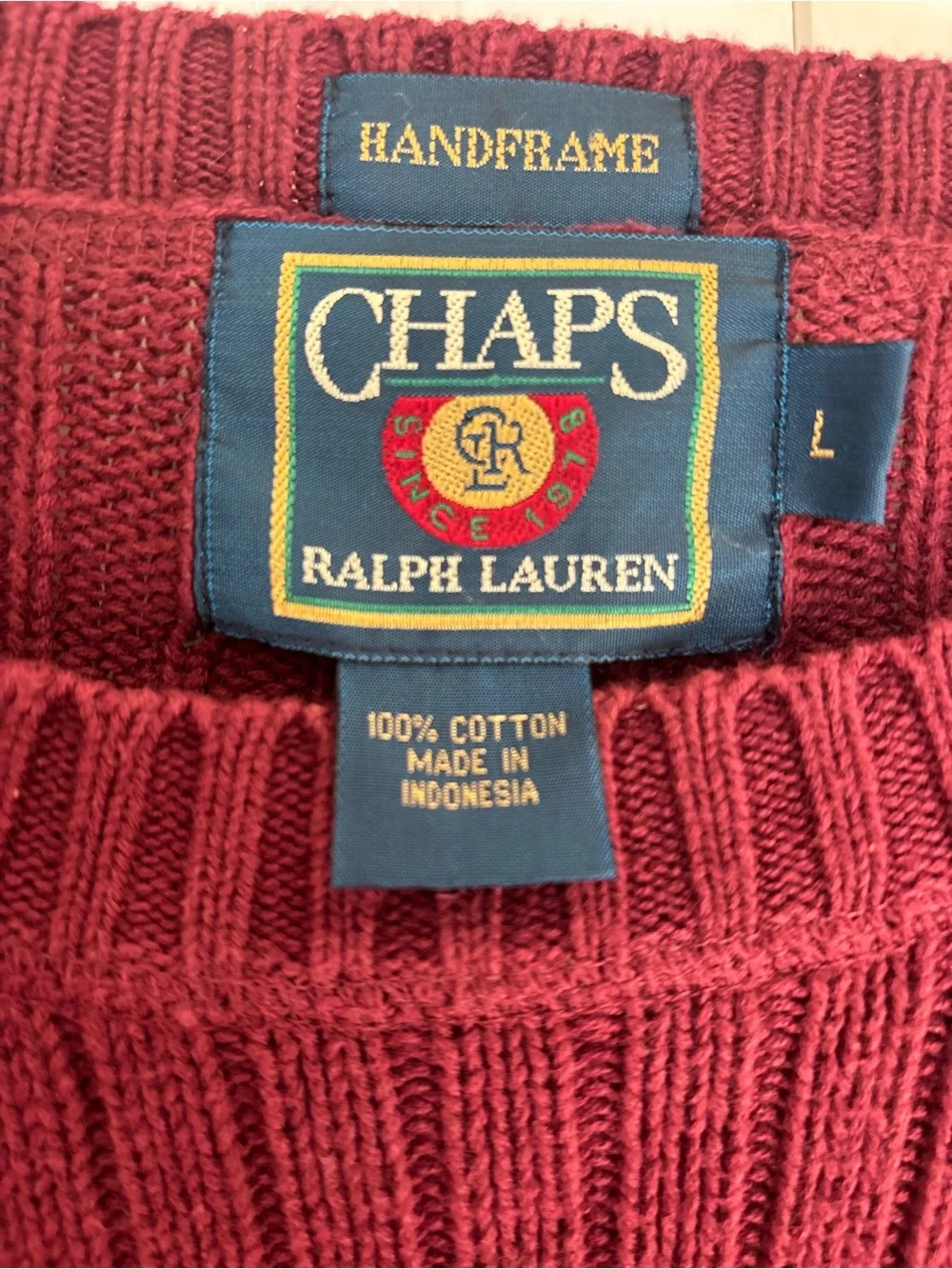 Ralph Lauren Chaps Chunky Oversized Crewneck Sweater